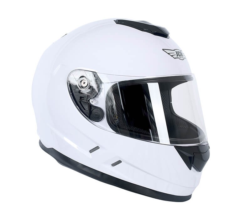 Vista lateral de CASCO INTEGRAL JCH MOTOS BLANCO